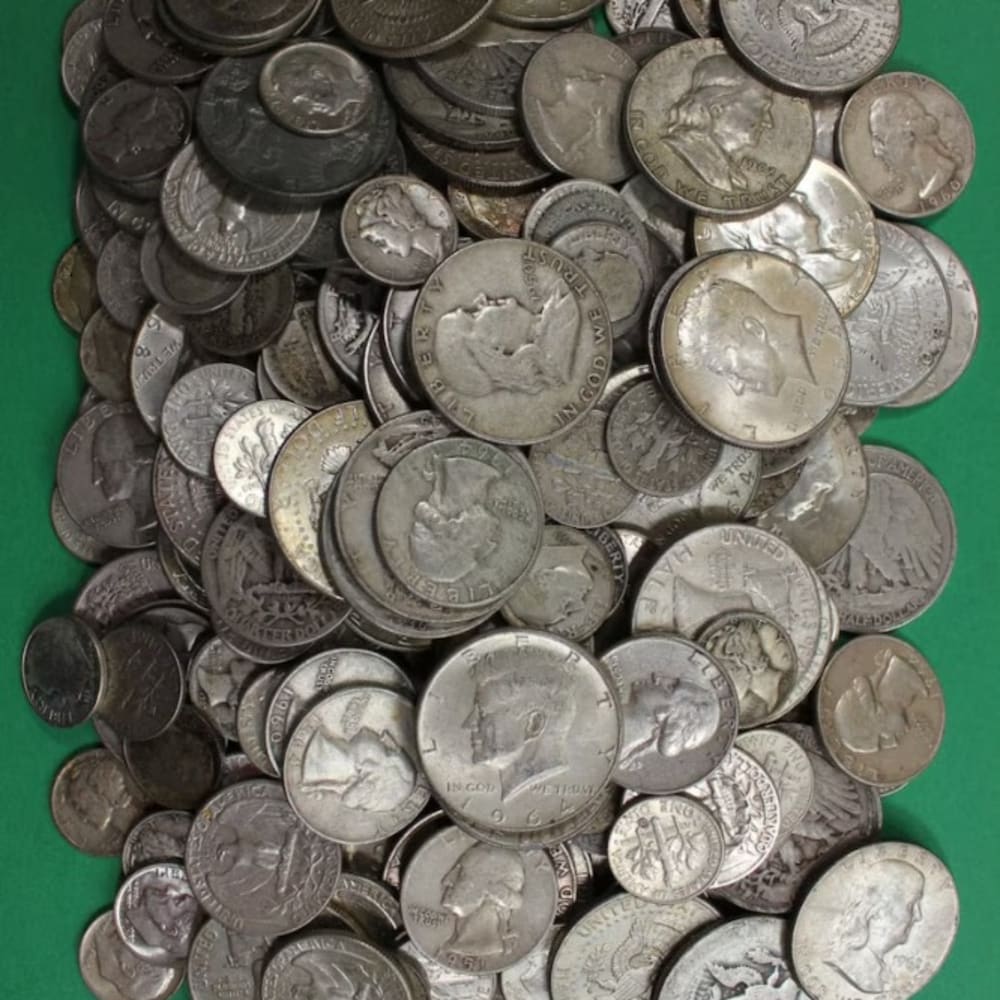 1 Standard Ounce Junk Silver U.S. Coins 28.35 grams About 1.15 Face Value 90 Percent Silver